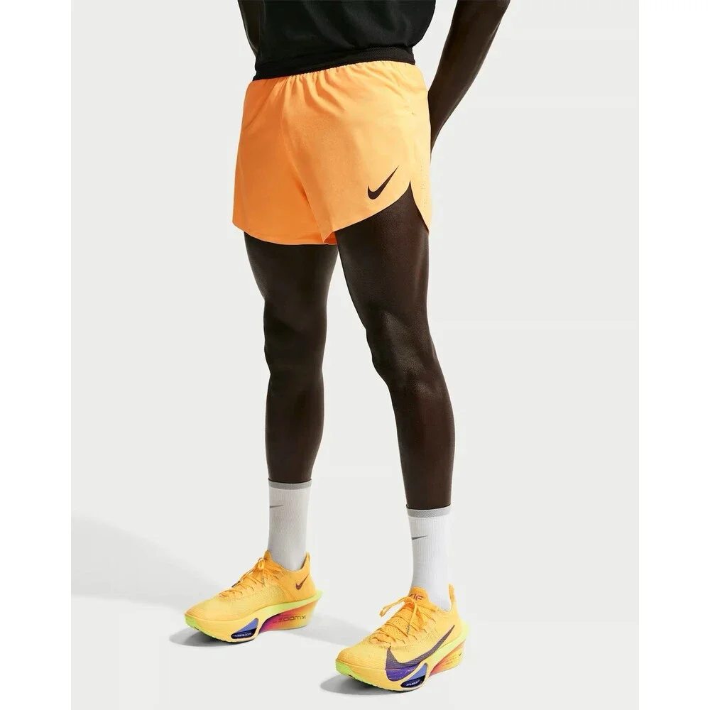 Nike Aeroswift ADV Dri-Fit 4” Brief Lined Running Shorts Orange Sz L FN3352-845